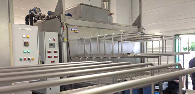 Degreasing and Phosphating unit being readied for its first test . . . Degreasing and Phosphating unit being readied for its first test . . .