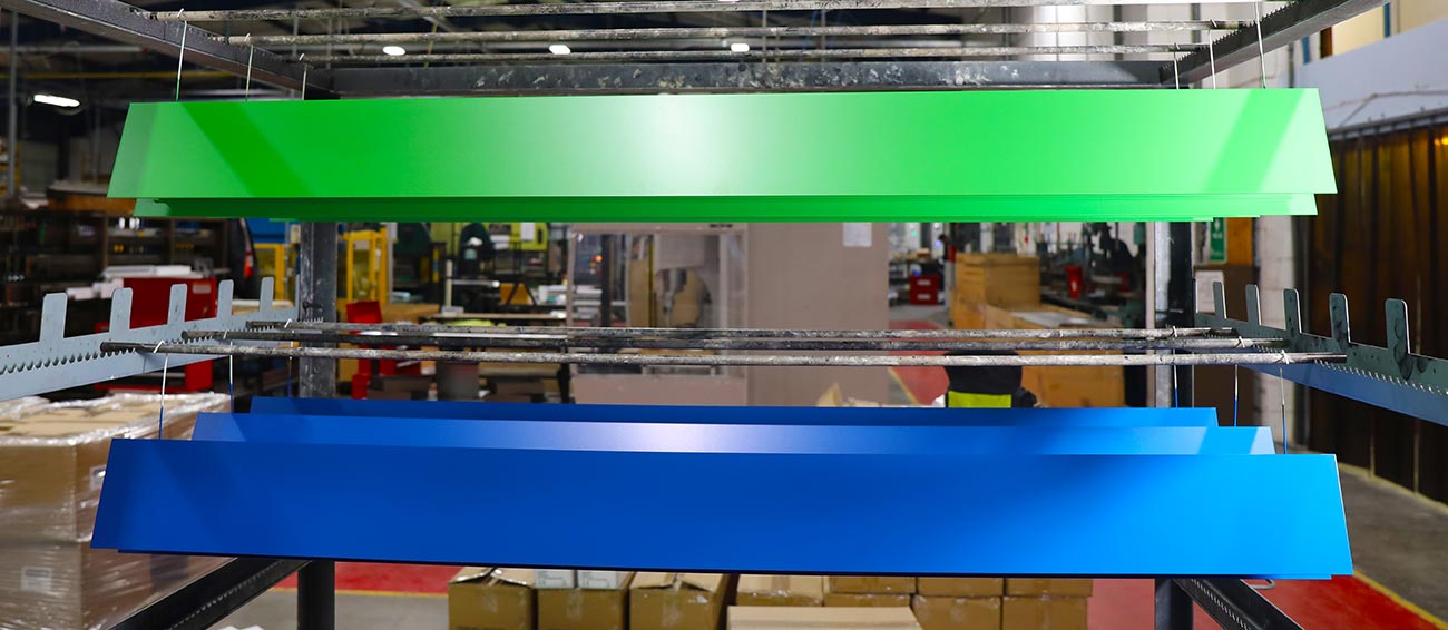 MiXX suspended luminaires green and blue